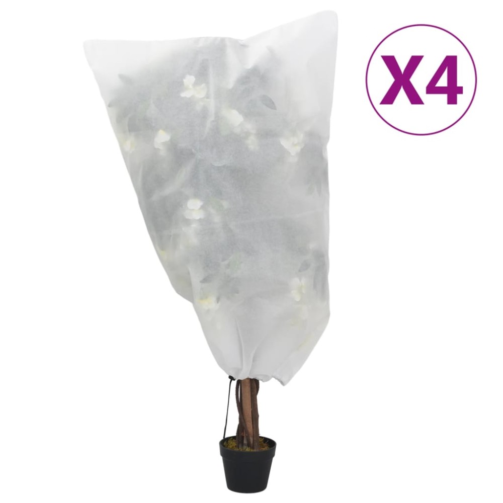 vidaXL Καλύμματα Φυτών Αντιπαγετικά με Κορδόνι 4 τεμ. 70γρ/μ² 0,8x1 μ.