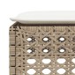 vidaXL Σκαμπό Κήπου με Μαξιλάρι Μπεζ 63,5 x 56 x 32 εκ. από Συνθετικό Ρατάν