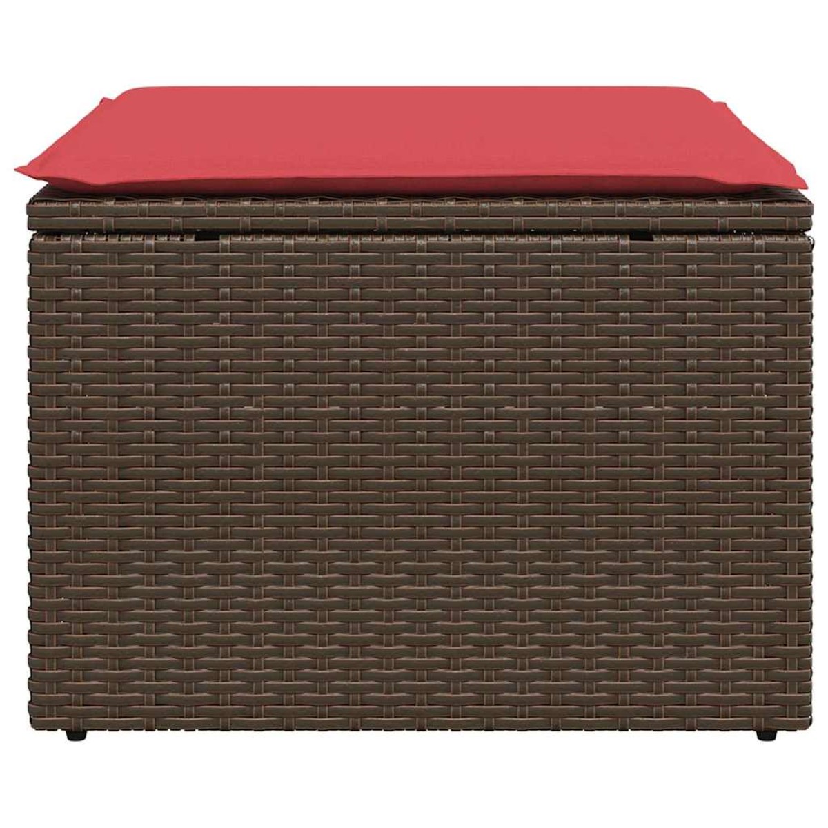 vidaXL Σκαμπό Κήπου με Μαξιλάρι Καφέ 55x55x37 εκ. από Συνθετικό Ρατάν