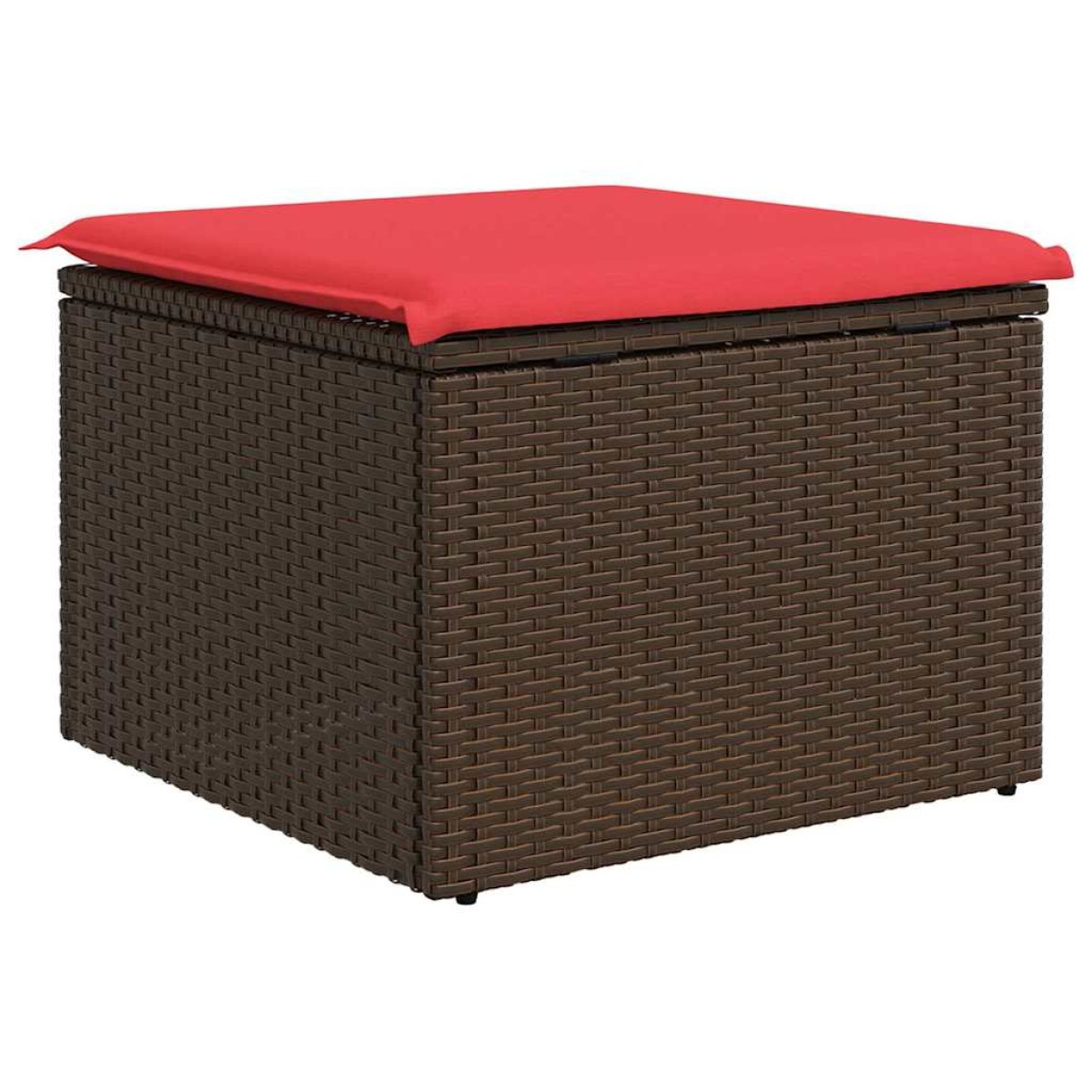 vidaXL Σκαμπό Κήπου με Μαξιλάρι Καφέ 55x55x37 εκ. από Συνθετικό Ρατάν