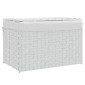 vidaXL Καλάθι Πλυντηρίου με Καπάκι Λευκό 55,5 x 35 x 34εκ. Συνθ. Ρατάν