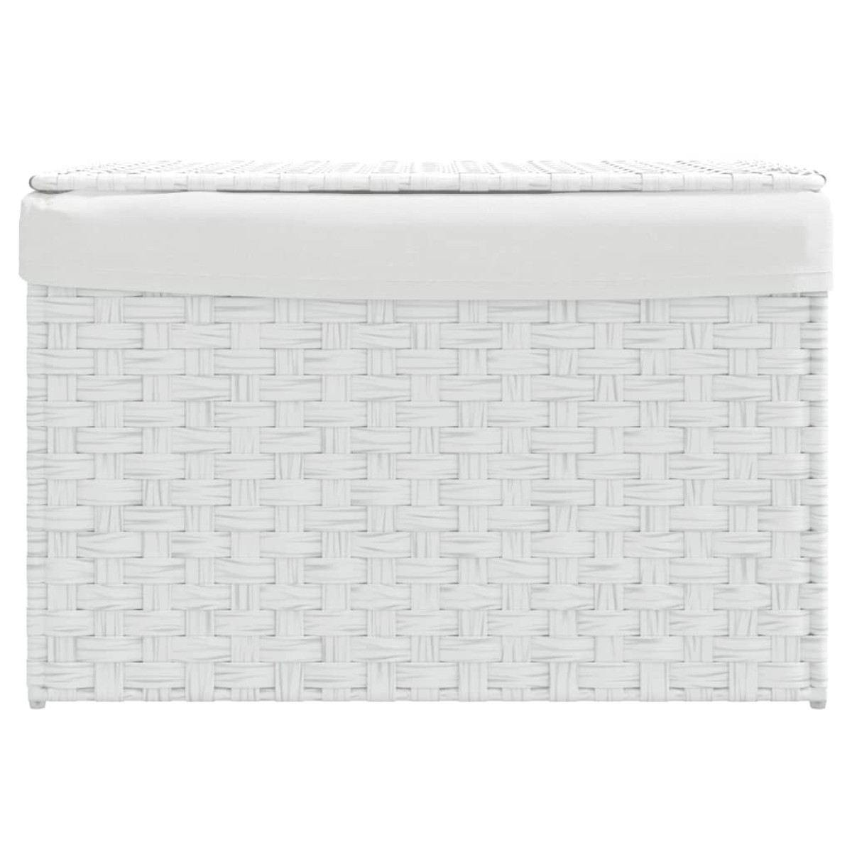 vidaXL Καλάθι Πλυντηρίου με Καπάκι Λευκό 55,5 x 35 x 34εκ. Συνθ. Ρατάν