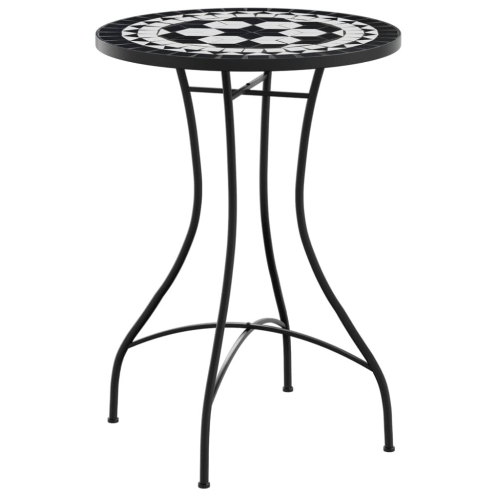 vidaXL Τραπέζι Bistro «Μωσαϊκό» Μαύρο/Λευκό Ø50x70 εκ. Κεραμικό