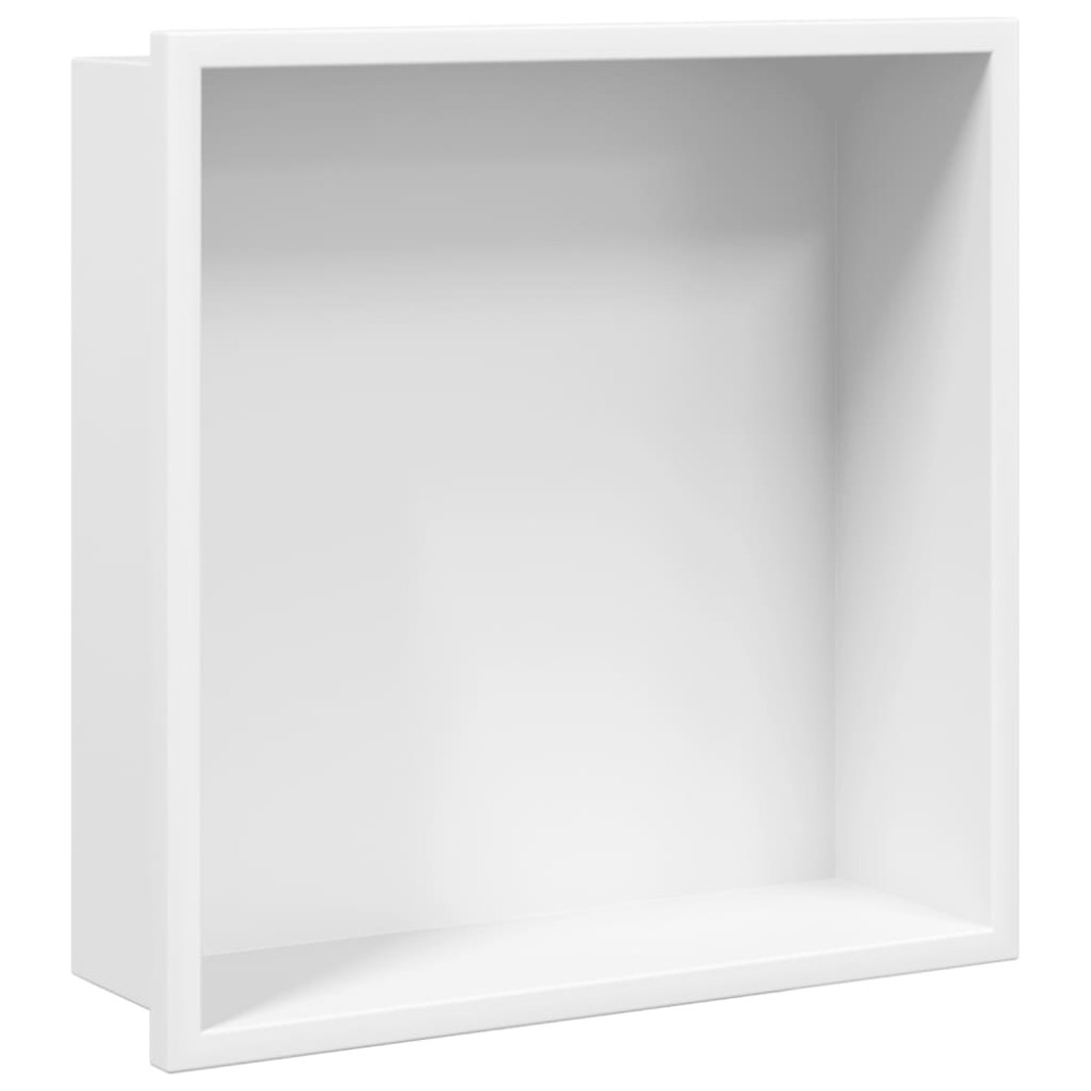 vidaXL Εσοχή Ντους Βουρστ. Λευκό Ματ 32x32x9 εκ. Αν. Ατσάλι