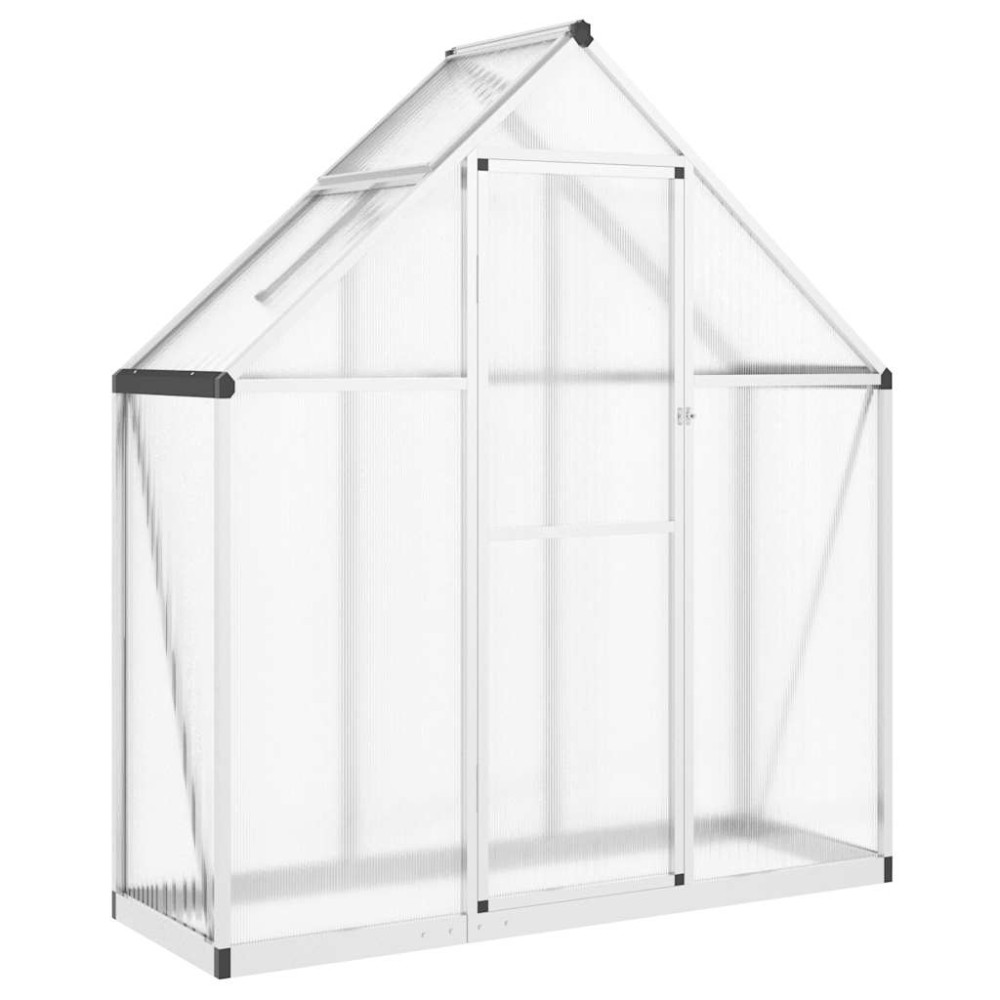 vidaXL Θερμοκήπιο με Πλαίσιο Βάσης Ασημί 169x58x195 εκ. Αλουμινίου