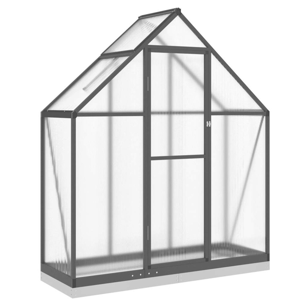 vidaXL Θερμοκήπιο με Πλαίσιο Βάσης Ανθρακί 169x58x202 εκ. Αλουμίνιο