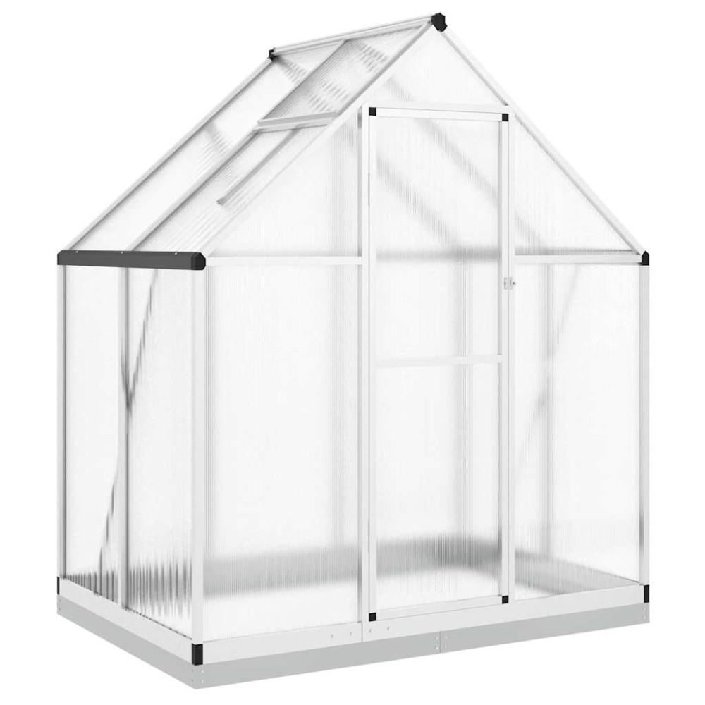 vidaXL Θερμοκήπιο με Πλαίσιο Βάσης Ασημί 169x114x202 εκ. Αλουμίνιο