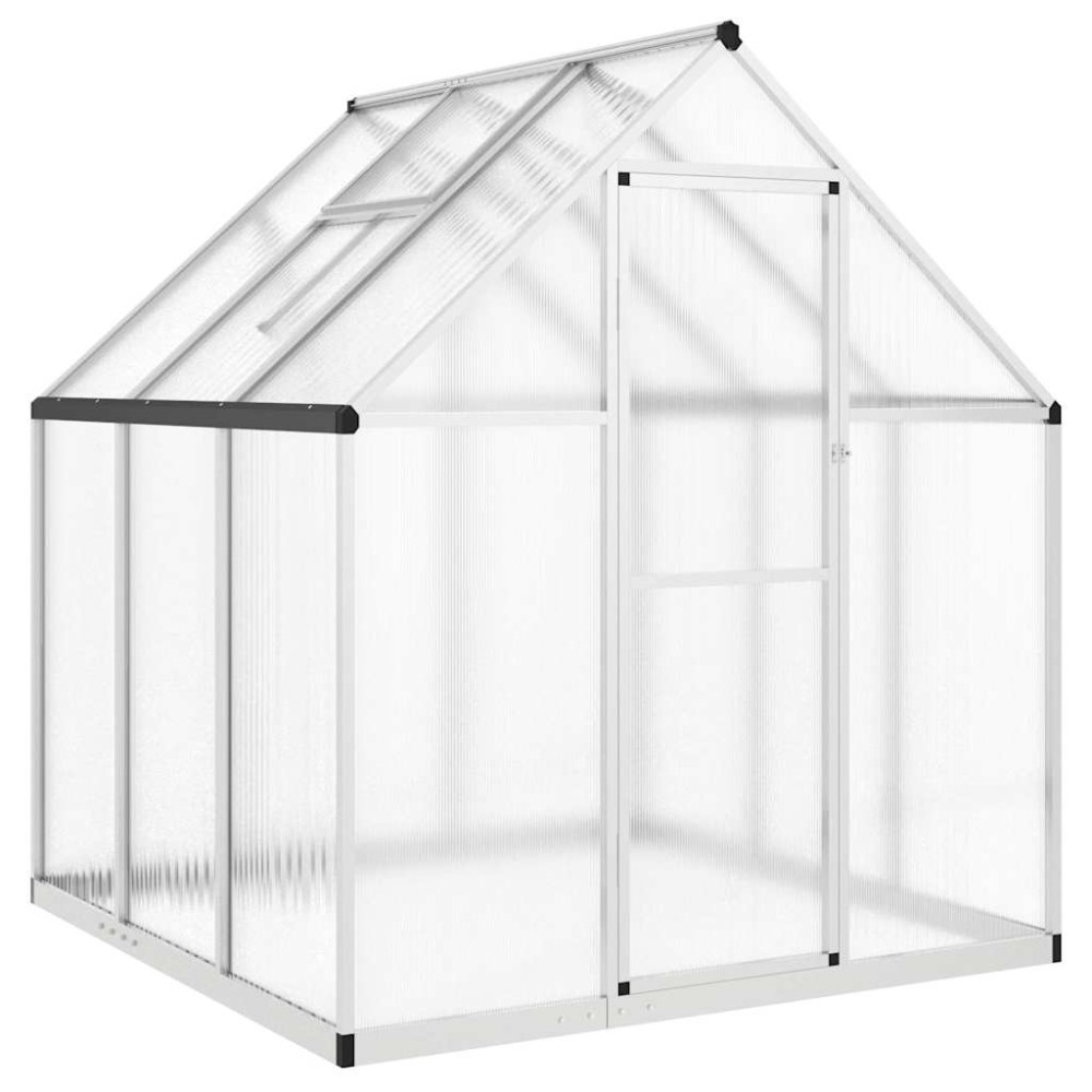 vidaXL Θερμοκήπιο με Πλαίσιο Βάσης Ασημί 169x169x195 εκ. Αλουμίνιο