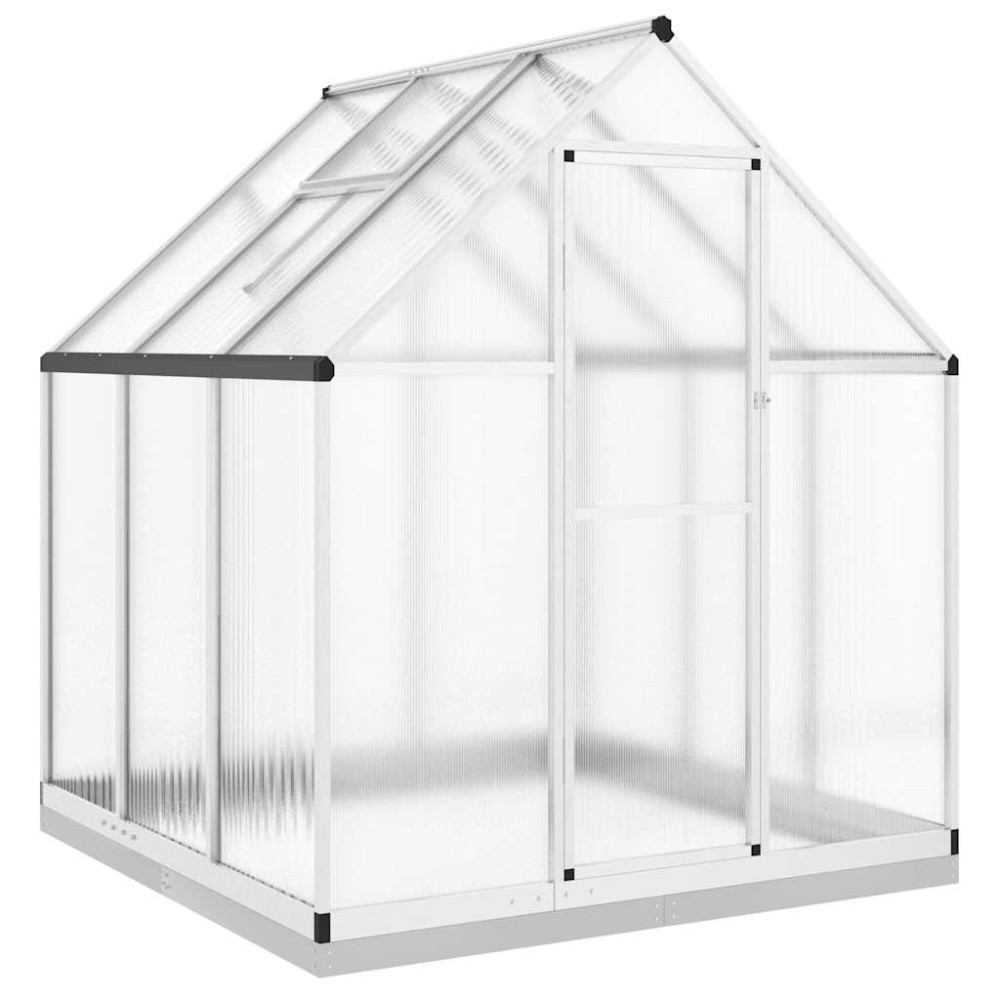 vidaXL Θερμοκήπιο με Πλαίσιο Βάσης Ασημί 169x169x202 εκ. Αλουμίνιο