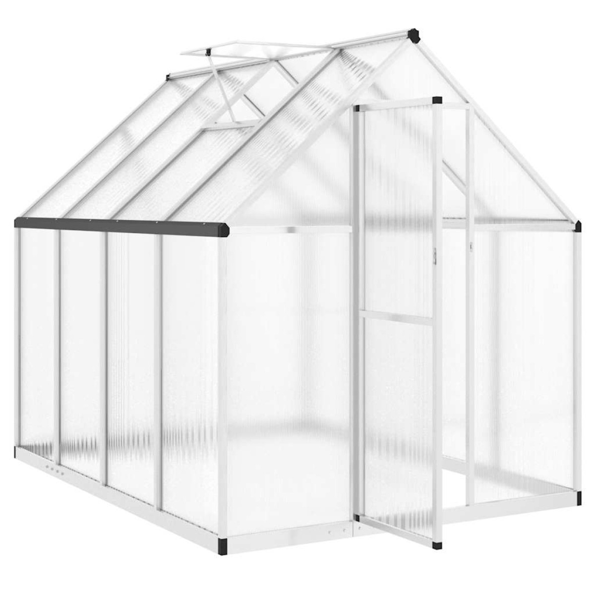 vidaXL Θερμοκήπιο με Πλαίσιο Βάσης Ασημί 224x169x195 εκ. Αλουμίνιο
