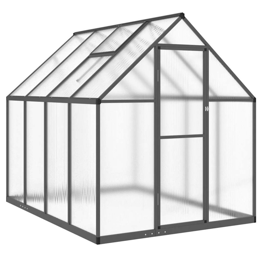 vidaXL Θερμοκήπιο με Πλαίσιο Βάσης Ανθρακί 224x169x195 εκ. Αλουμίνιο