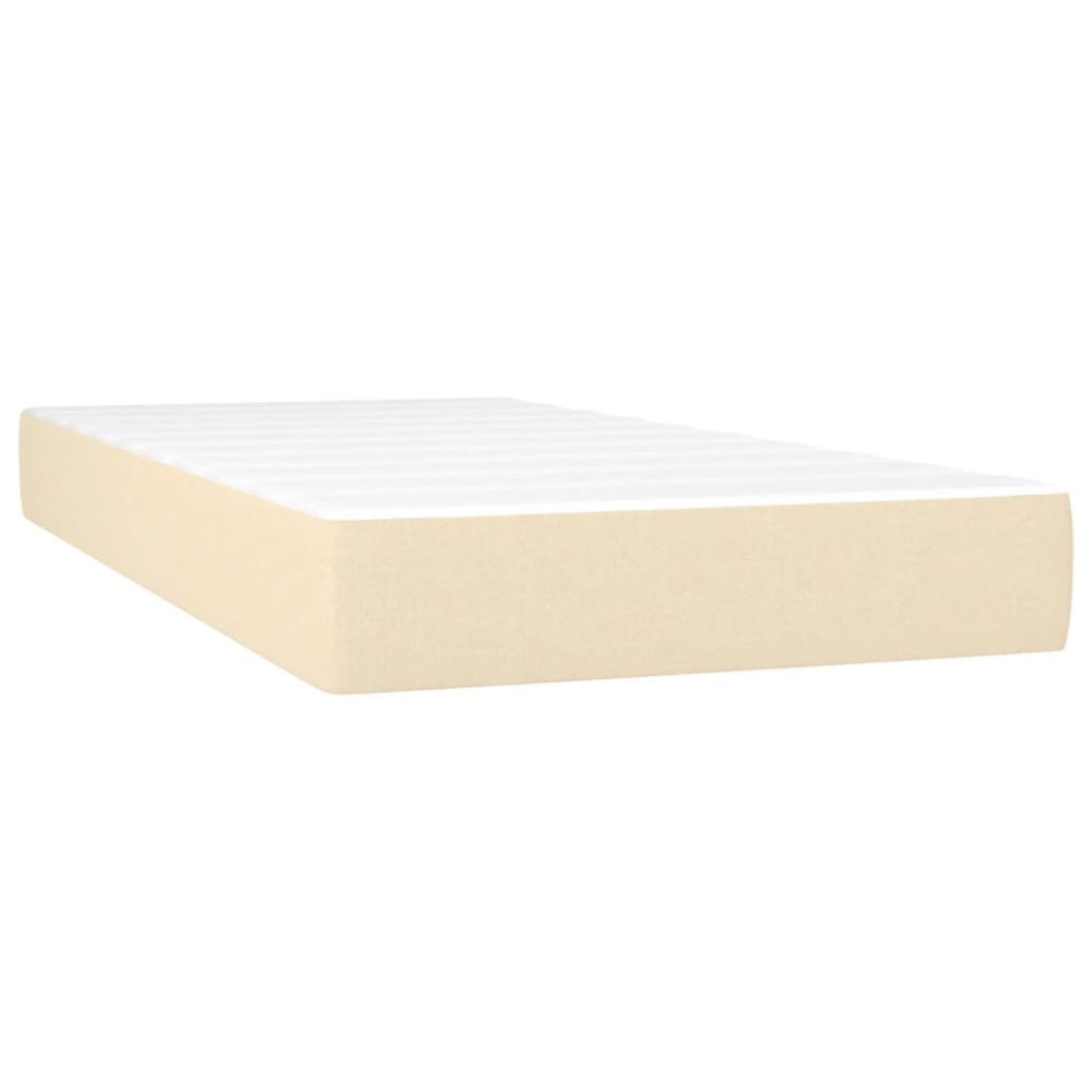vidaXL Στρώμα με Pocket Springs Μεσαίας Σκληρότητας Κρεμ 120x190x20 εκ. Υφασμάτινο