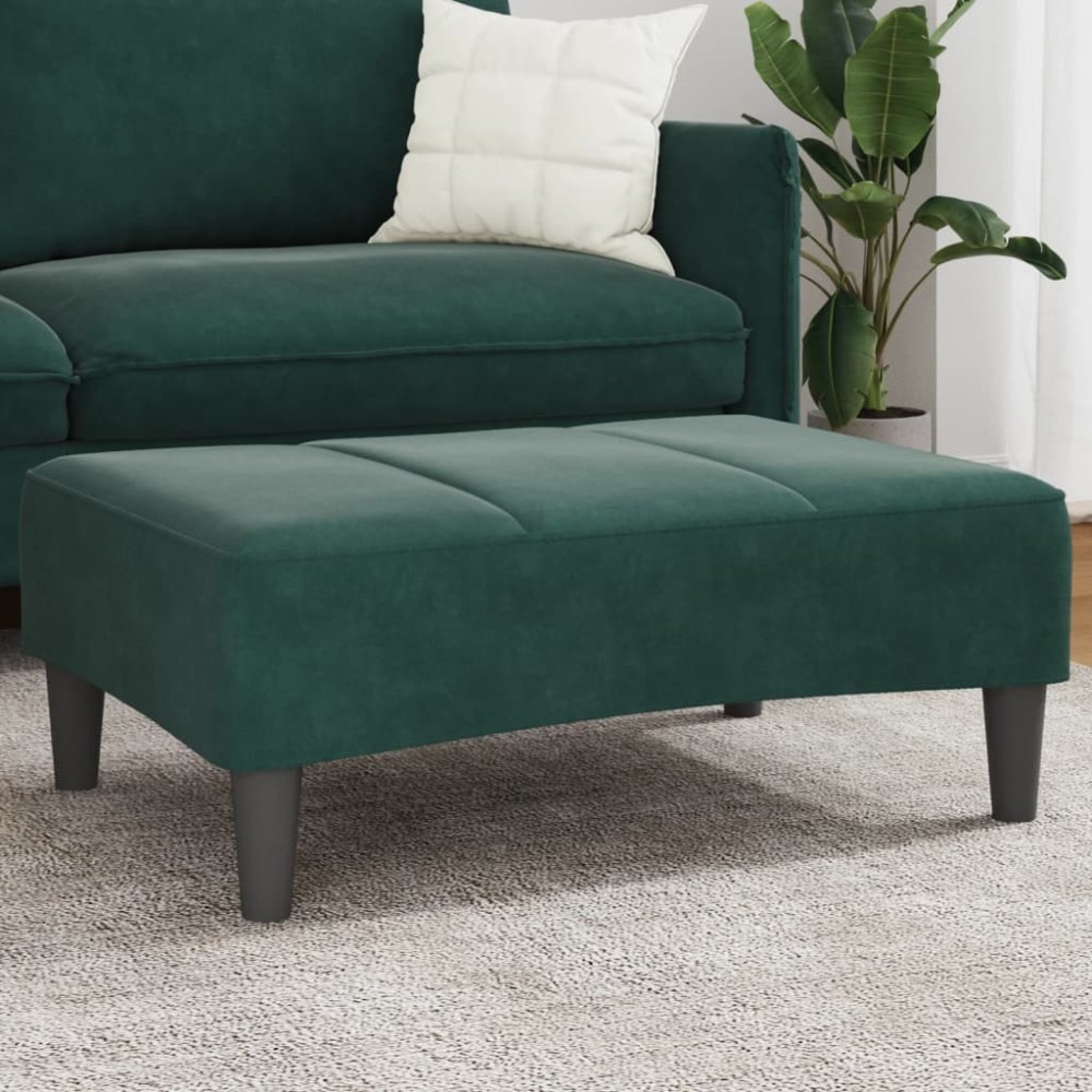 vidaXL Υποπόδιο Σκούρο Πράσινο 77x55x31 εκ. Βελούδινο
