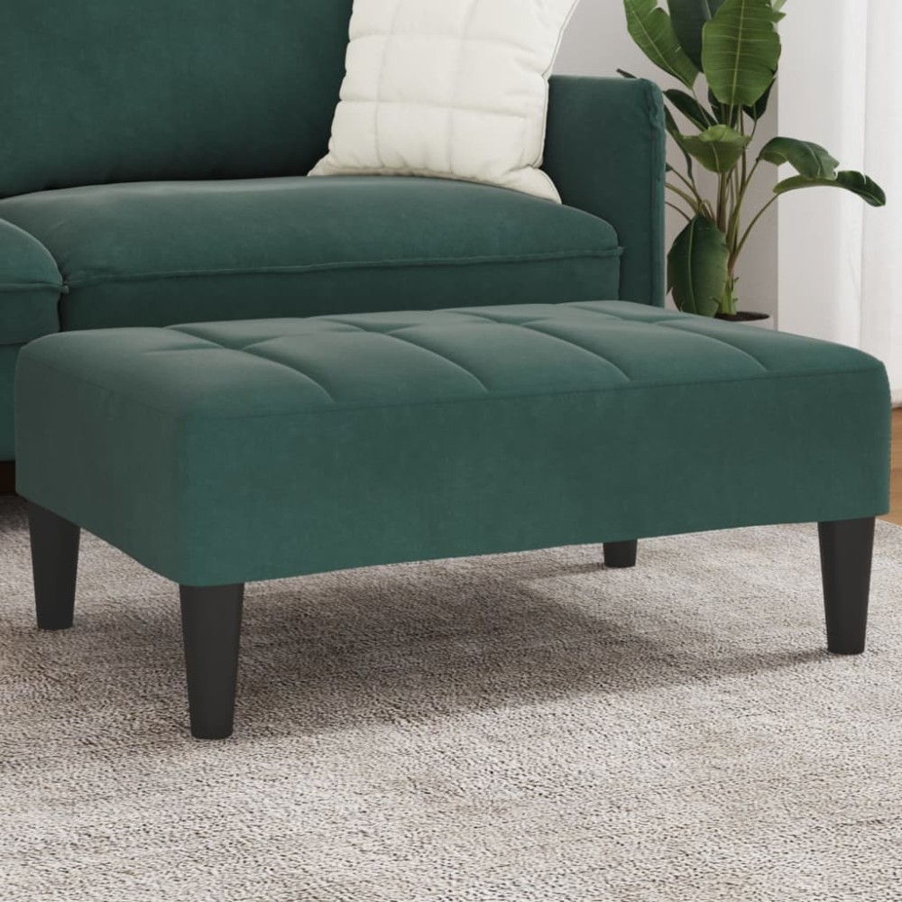 vidaXL Υποπόδιο Σκούρο Πράσινο 77x55x31 εκ. Βελούδινο