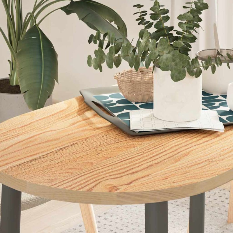 vidaXL Επιτραπέζια επιφάνεια 100x50x2 cm μασίφ ξύλο δρυς οβάλ
