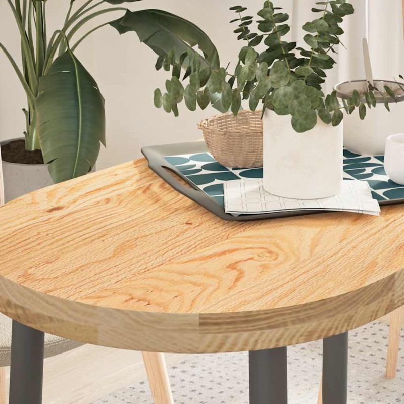 vidaXL Επιτραπέζια επιφάνεια 100x50x4 εκ. από Μασίφ Ξύλο Δρυός Οβάλ