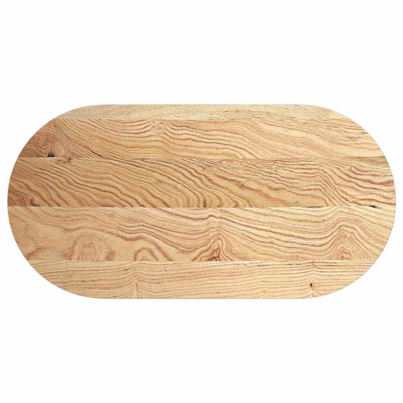 vidaXL Επιτραπέζια επιφάνεια 120x60x4 εκ. από Μασίφ Ξύλο Δρυός Οβάλ