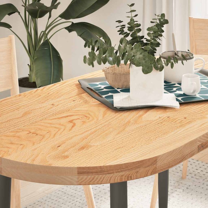 vidaXL Επιτραπέζια επιφάνεια 120x60x4 εκ. από Μασίφ Ξύλο Δρυός Οβάλ