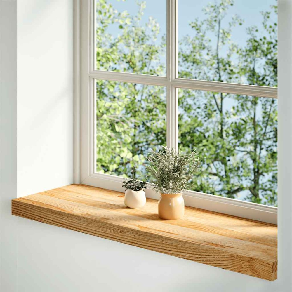 vidaXL Περβάζια παραθύρων 2 τεμ. Αν. Καφέ 90x25x2 εκ. Μασίφ Ξύλο Δρυός