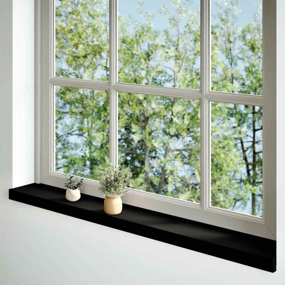 vidaXL Περβάζια παραθύρων 2 τεμ. Καφέ-Μαύρο 140x15x2εκ. Μασίφ Ξύλο Δρυός