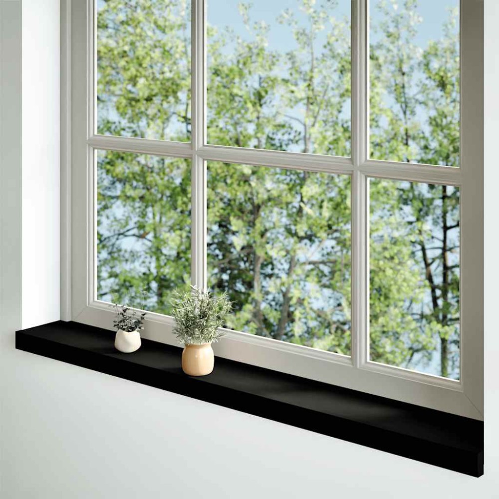 vidaXL Περβάζια παραθύρων 2 τεμ. Καφέ-Μαύρο 160x15x2εκ. Μασίφ Ξύλο Δρυός