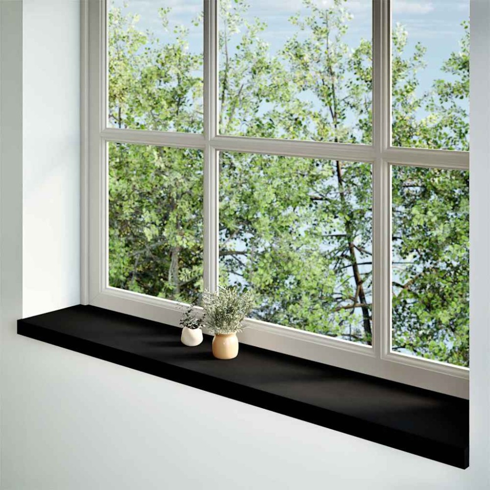 vidaXL Περβάζια παραθύρων 2 τεμ. Καφέ-Μαύρο 140x25x2εκ. Μασίφ Ξύλο Δρυός