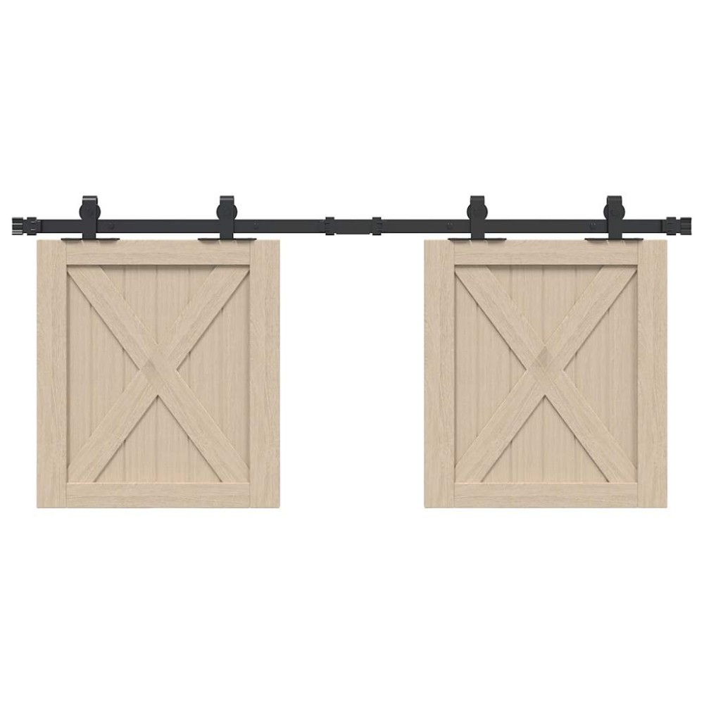 vidaXL Κιτ συρόμενης πόρτας γραφείου 122 cm από ανθρακούχο χάλυβα