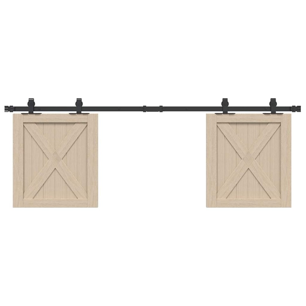 vidaXL Κιτ συρόμενης ντουλάπας 152 cm Ανθρακούχο ατσάλι