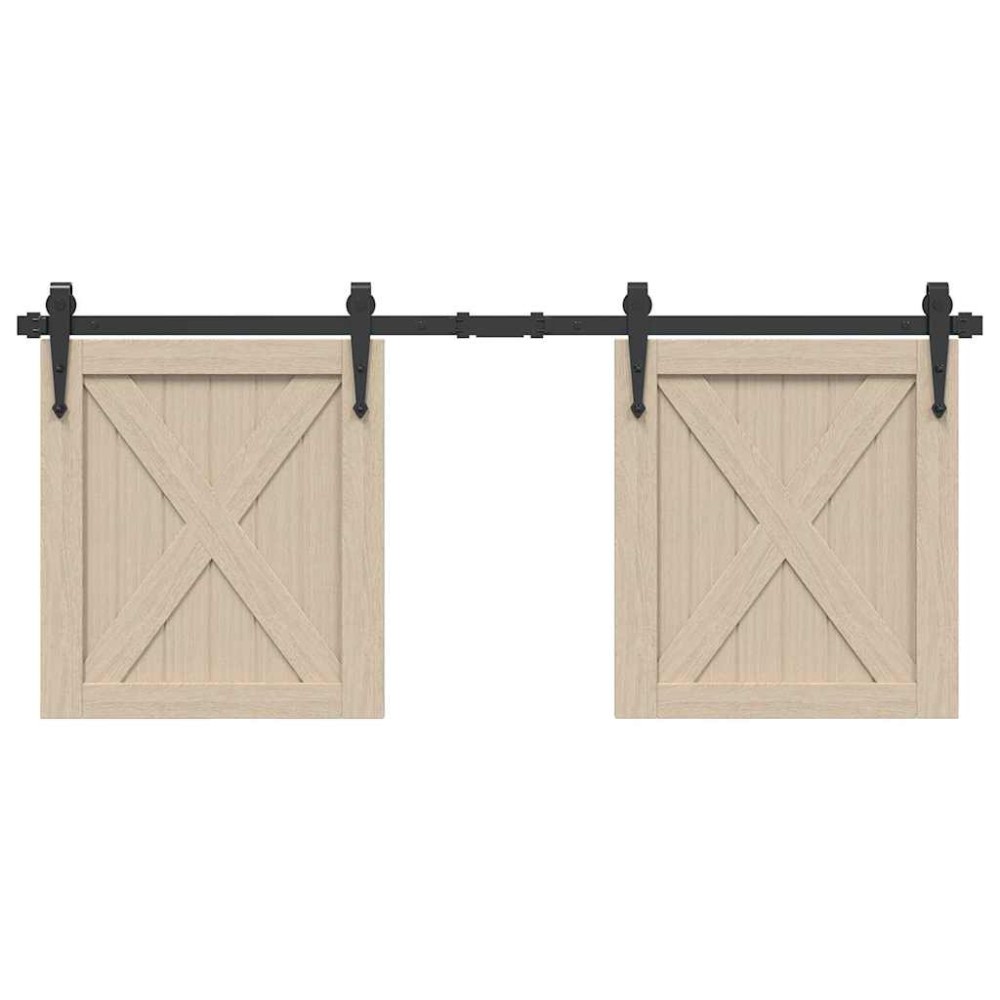 vidaXL Κιτ συρόμενης πόρτας γραφείου 122 cm από ανθρακούχο χάλυβα