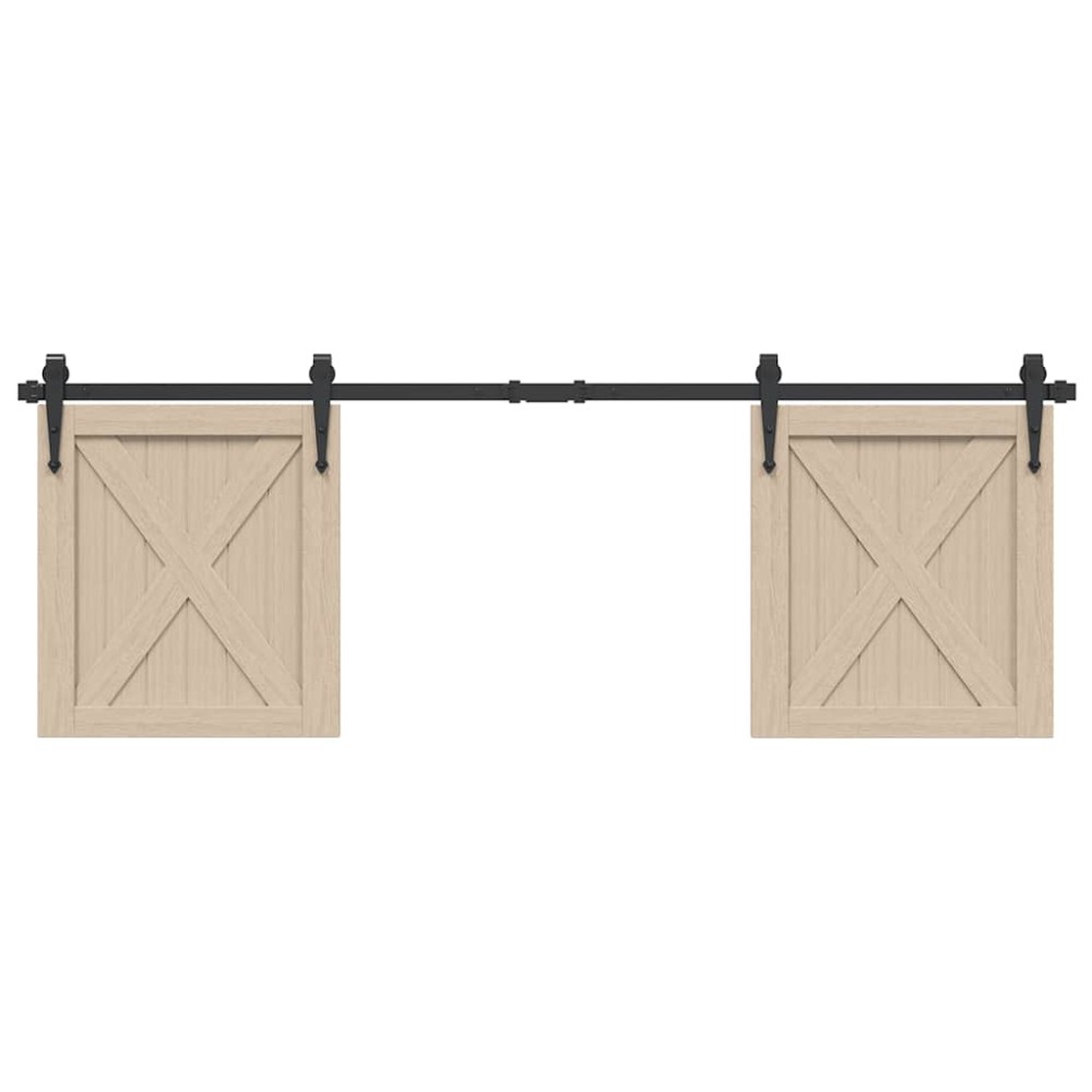 vidaXL Κιτ συρόμενης ντουλάπας 152 cm Ανθρακούχο ατσάλι