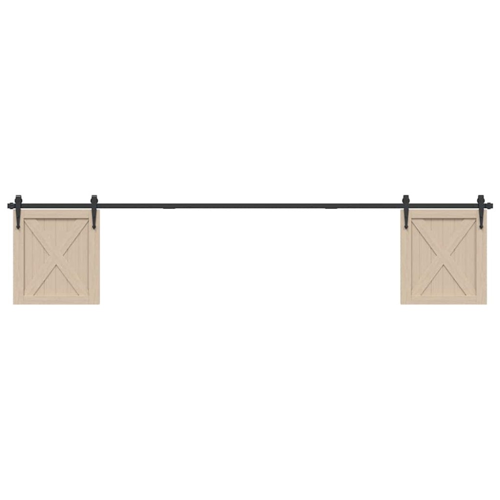 vidaXL Κιτ συρόμενης πόρτας γραφείου 244 cm από ανθρακούχο χάλυβα