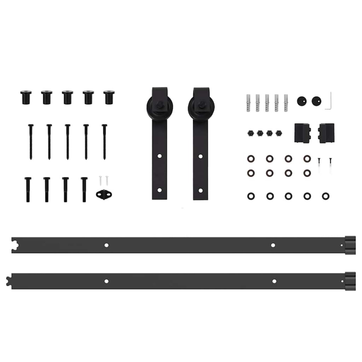 vidaXL Μηχανισμός Συρόμενης Μεσόπορτας Μαύρος 213,5 εκ. Ατσάλινος