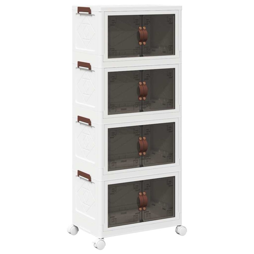 vidaXL Στοιβαζόμενο κουτί αποθήκευσης με τροχούς 4 Επιπ. 28 Λίτρα