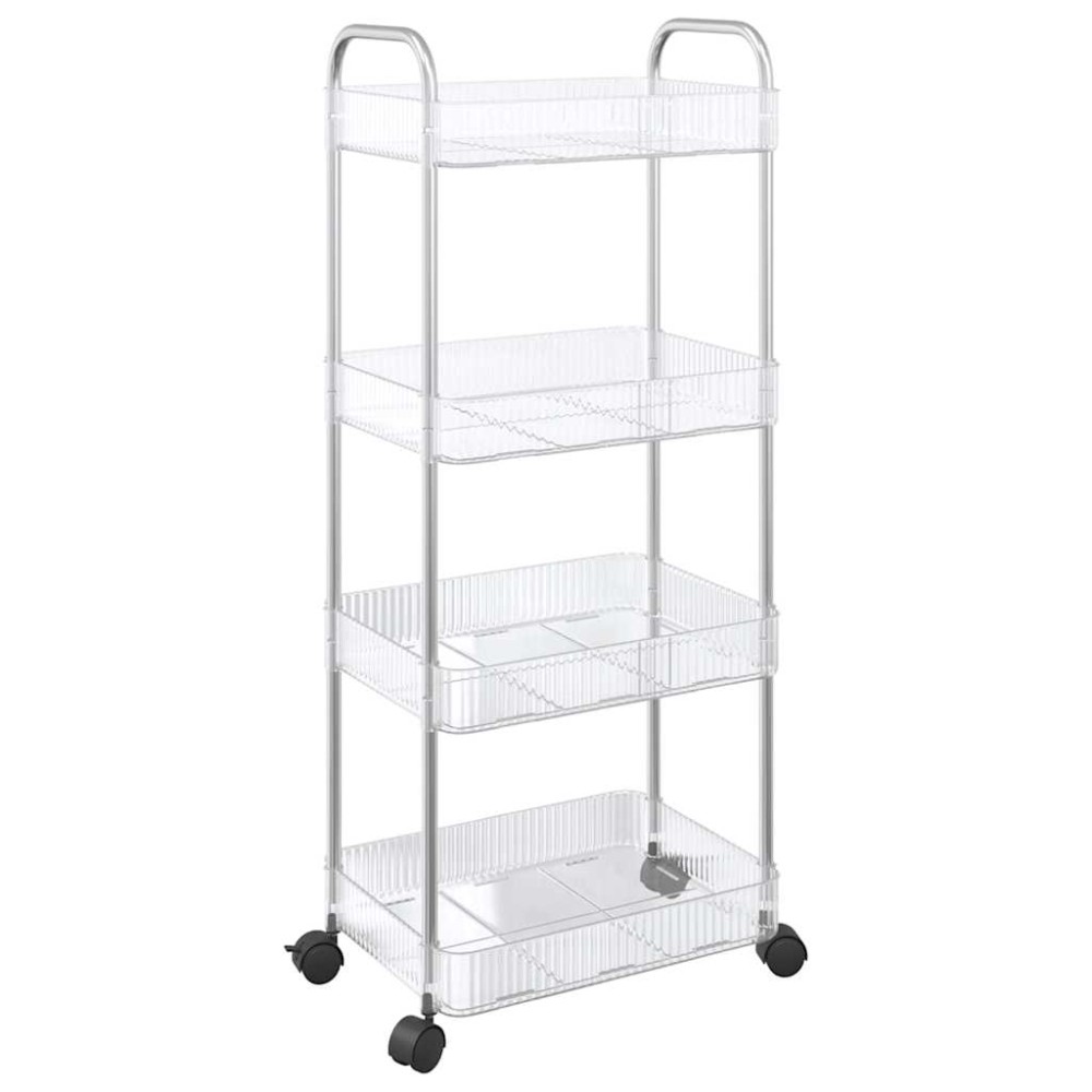 vidaXL Καρότσι αποθήκευσης 4 Επίπεδα Διαφανές 37x28x95 εκ. Ακρυλικό