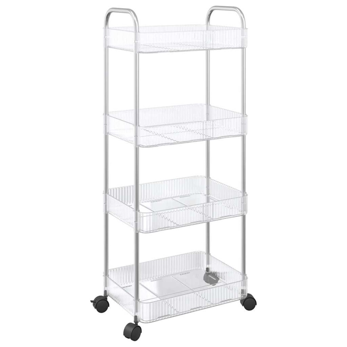 vidaXL Καρότσι αποθήκευσης 4 Επίπεδα Διαφανές 37x28x95 εκ. Ακρυλικό