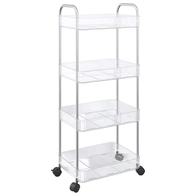 vidaXL Καρότσι αποθήκευσης 4 Επίπεδα Διαφανές 37x28x95 εκ. Ακρυλικό