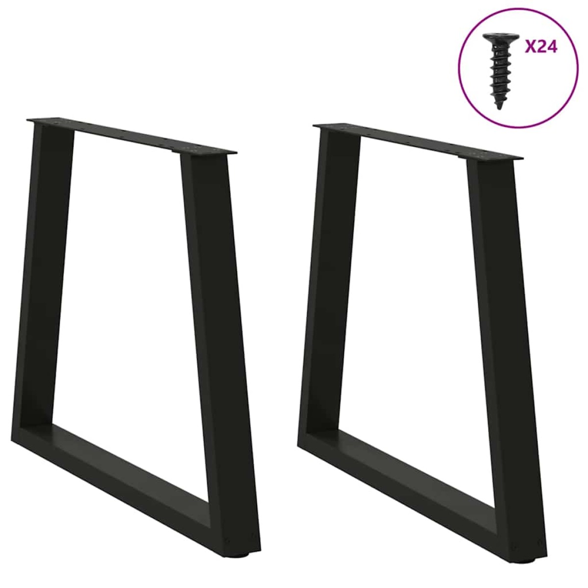 vidaXL Πόδια Τραπεζαρίας Σχήματος V 2 τεμ. Μαύρο 80x(72-73,3) εκ. Ατσάλι