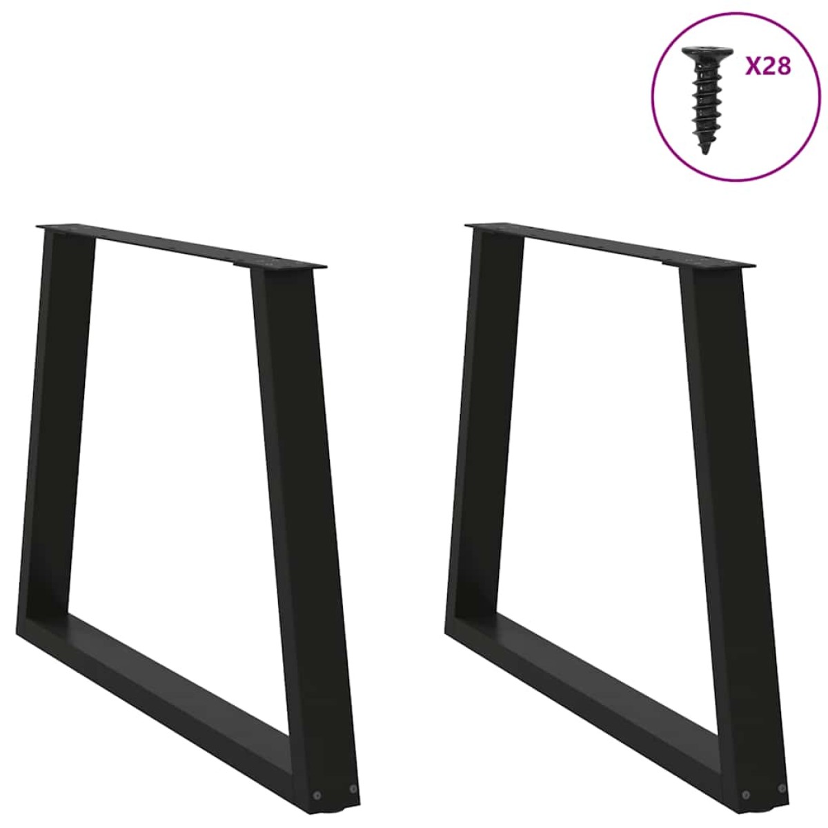 vidaXL Πόδια Τραπεζαρίας Σχήματος V 2 τεμ. Μαύρο 100x (72-73,3) εκ. Ατσάλι