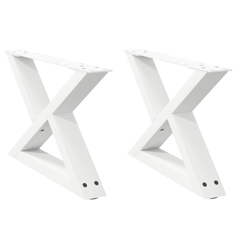 vidaXL Πόδια Τραπεζιού Σαλονιού 2 τεμ. Λευκά 60x(30-31,3) εκ. Ατσάλι
