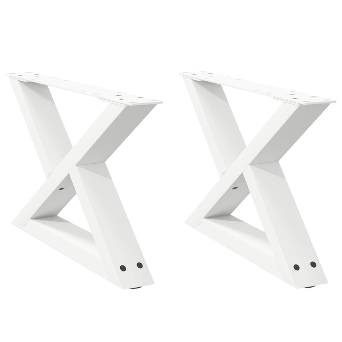 vidaXL Πόδια Τραπεζιού Σαλονιού 2 τεμ. Λευκά 60x(30-31,3) εκ. Ατσάλι