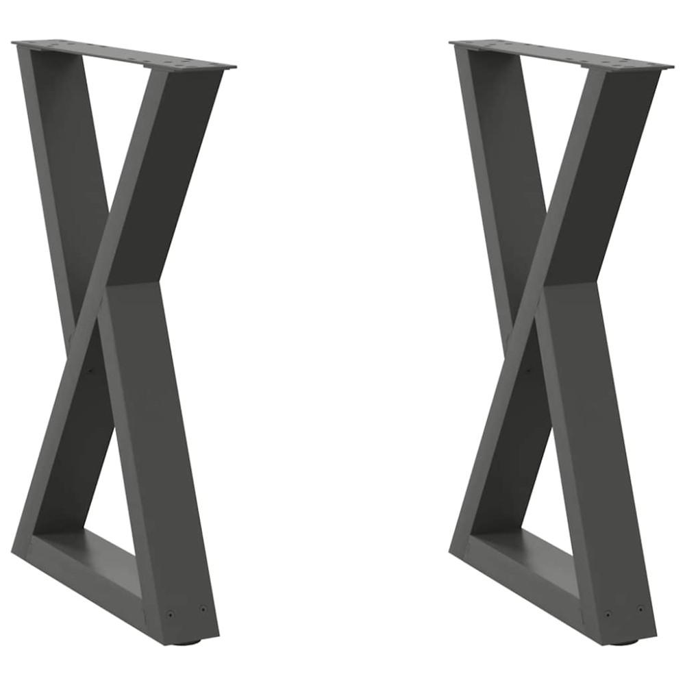 vidaXL Πόδια Τραπεζαρίας 2 τεμ. Ανθρακί 50x(72-73,3) εκ. Ατσάλι