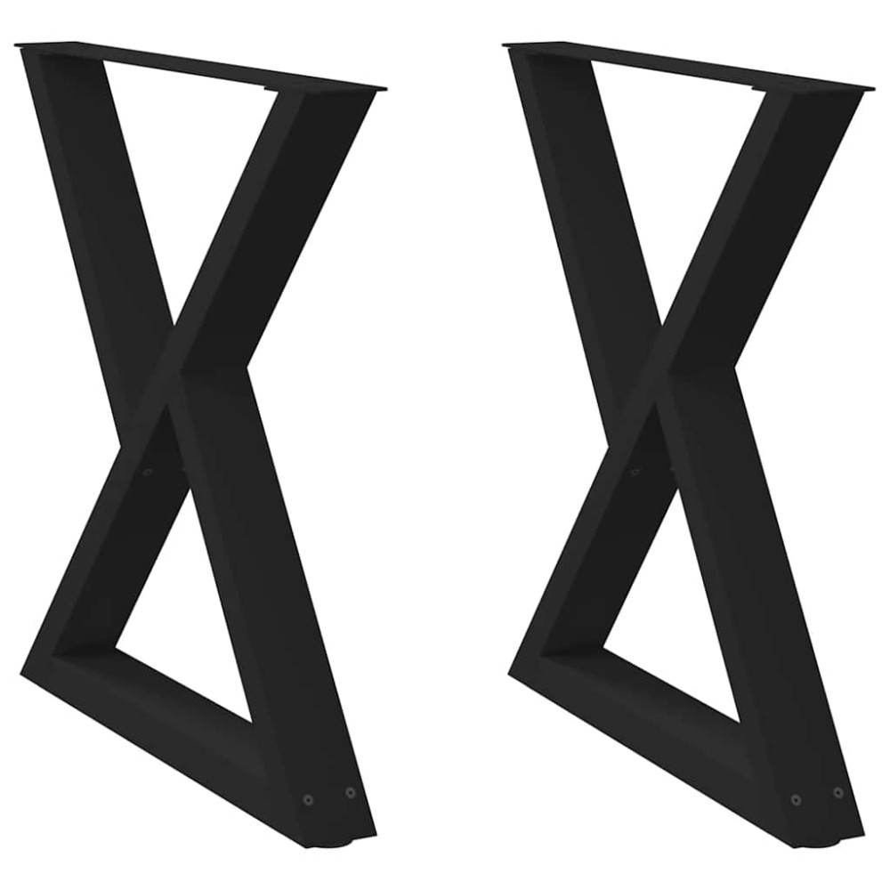 vidaXL Πόδια Τραπεζαρίας 2 τεμ. Μαύρο 70x(72-73,3) εκ. Ατσάλι