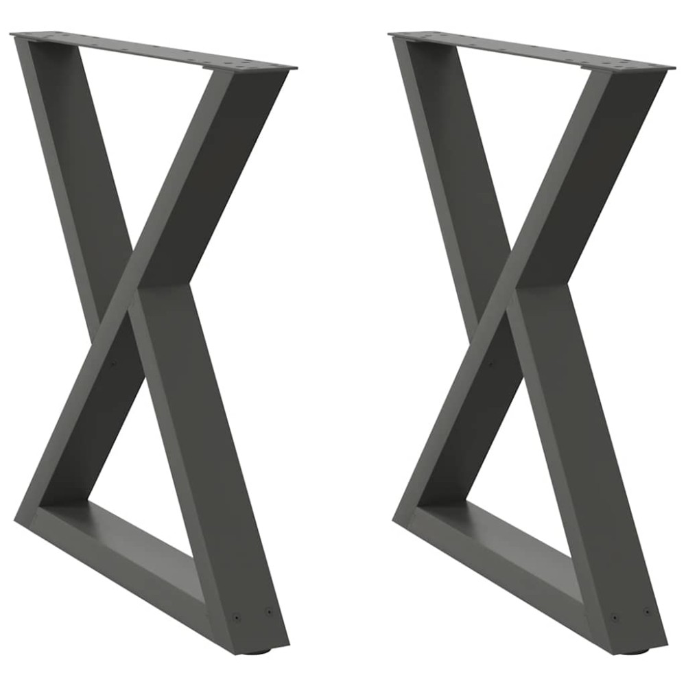 vidaXL Πόδια Τραπεζαρίας 2 τεμ. Ανθρακί 80x(72-73,3) εκ. Ατσάλι