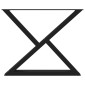 vidaXL Πόδια Τραπεζαρίας 2 τεμ. Μαύρο 90x(72-73,3) εκ. Ατσάλι