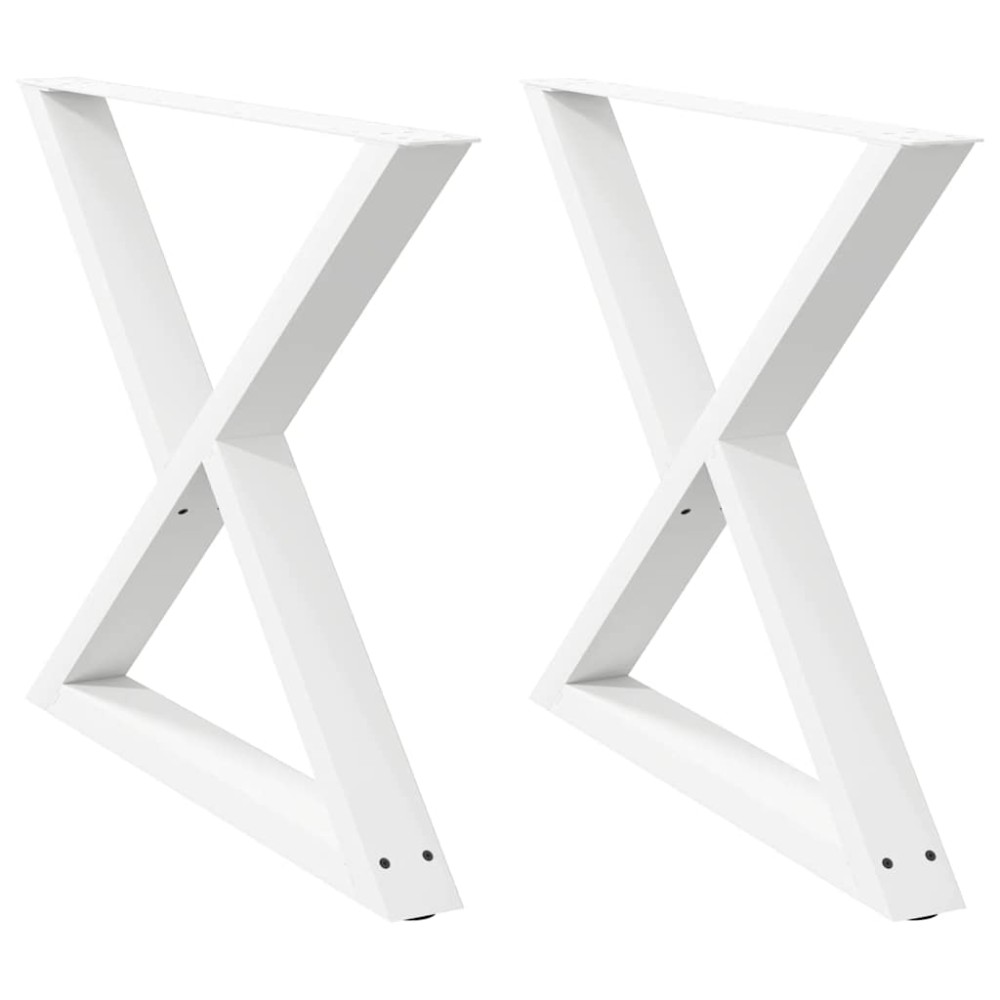 vidaXL Πόδια Τραπεζαρίας 2 τεμ. Λευκά 90x(72-73,3) εκ. Ατσάλι