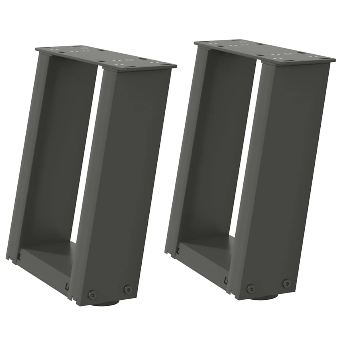 vidaXL Πόδια Τραπεζιού Σαλονιού σε Σχήμα U 2 τεμ. Ανθρακί 30x(30-31) εκ. Ατσάλι