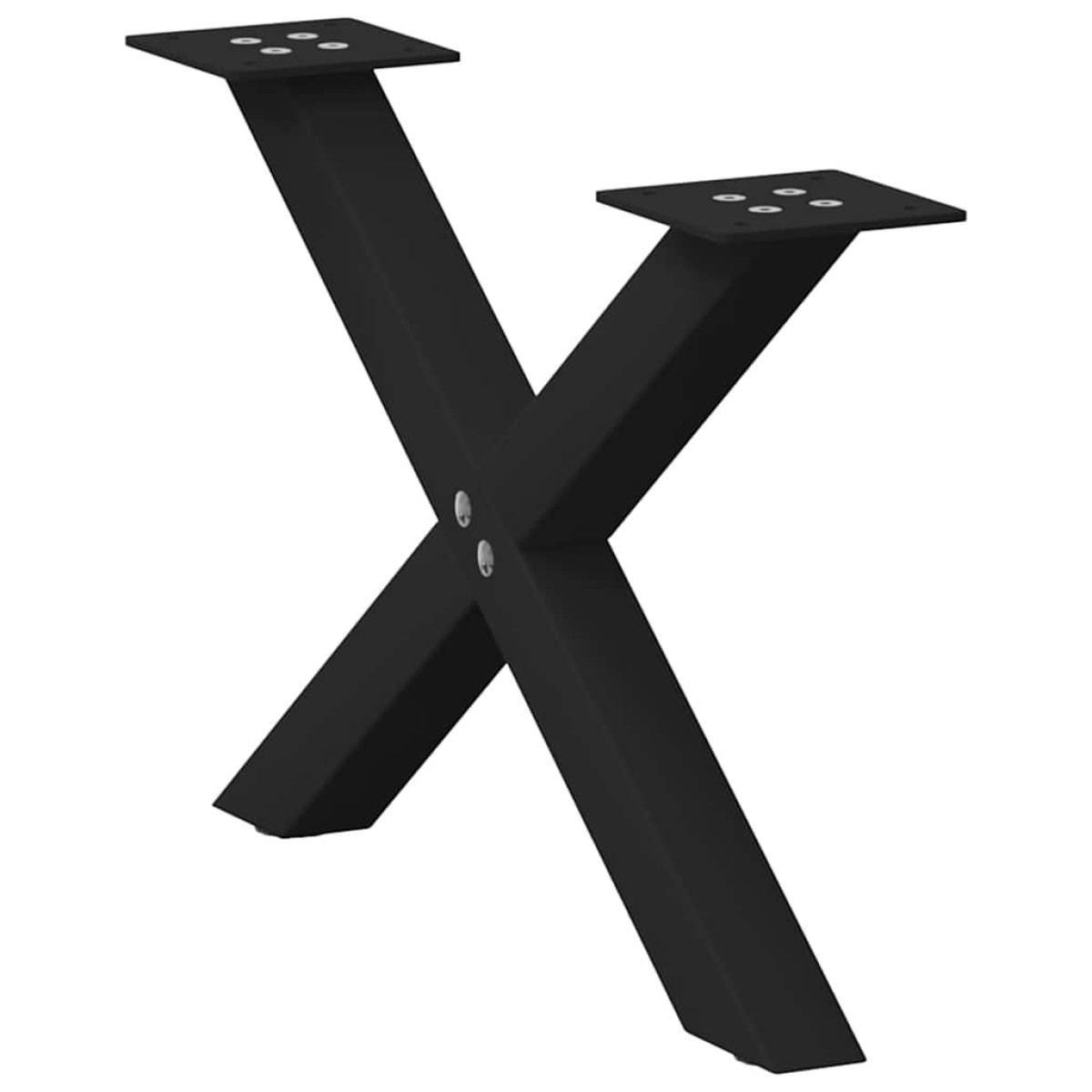 vidaXL Πόδια Τραπεζιού Σαλονιού σε Σχήμα Χ, 2 τεμ. Μαύρο, Ατσάλι 60x(30-31) εκ.