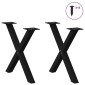 vidaXL Πόδια Τραπεζιού Σαλονιού σε Σχήμα Χ, 2 τεμ. Μαύρο, Ατσάλι 50x(42-43) εκ.