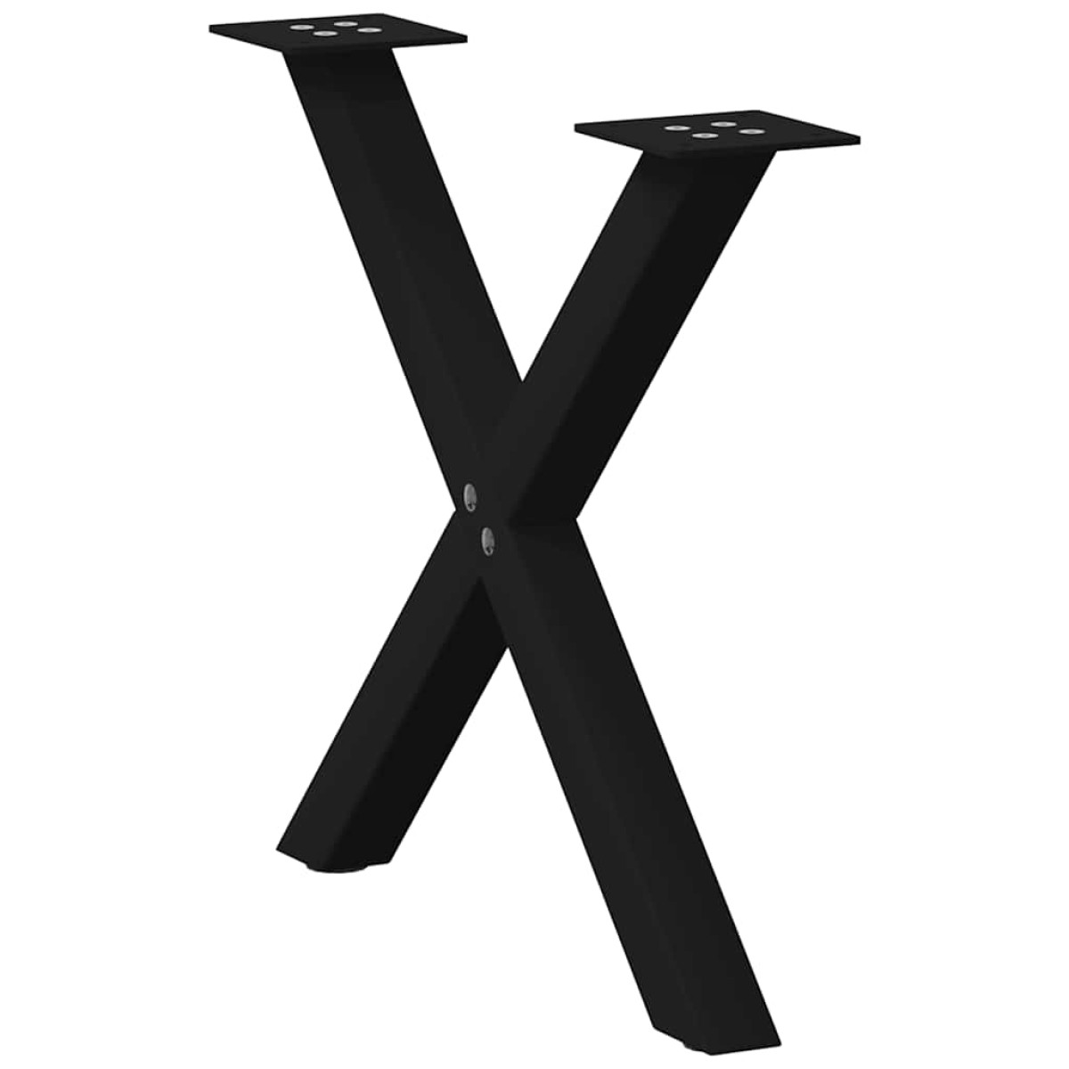 vidaXL Πόδια Τραπεζιού Σαλονιού σε Σχήμα Χ, 2 τεμ. Μαύρο, Ατσάλι 50x(42-43) εκ.