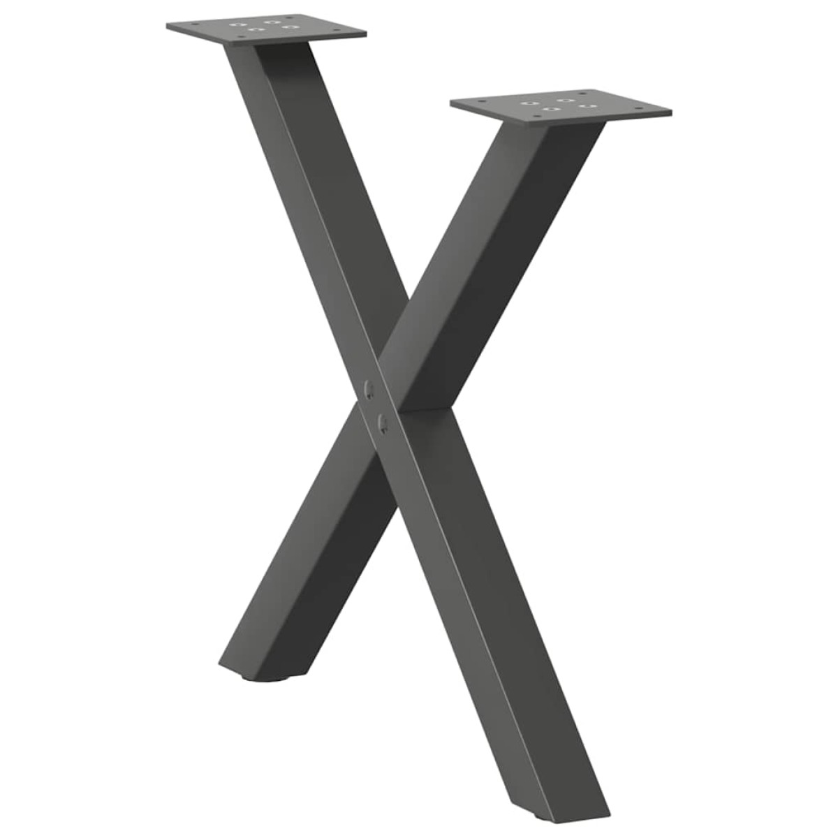 vidaXL Πόδια Τραπεζιού Σαλονιού σε Σχήμα Χ, 2 τεμ. Ανθρακί 60x(42-43) εκ. Ατσάλι